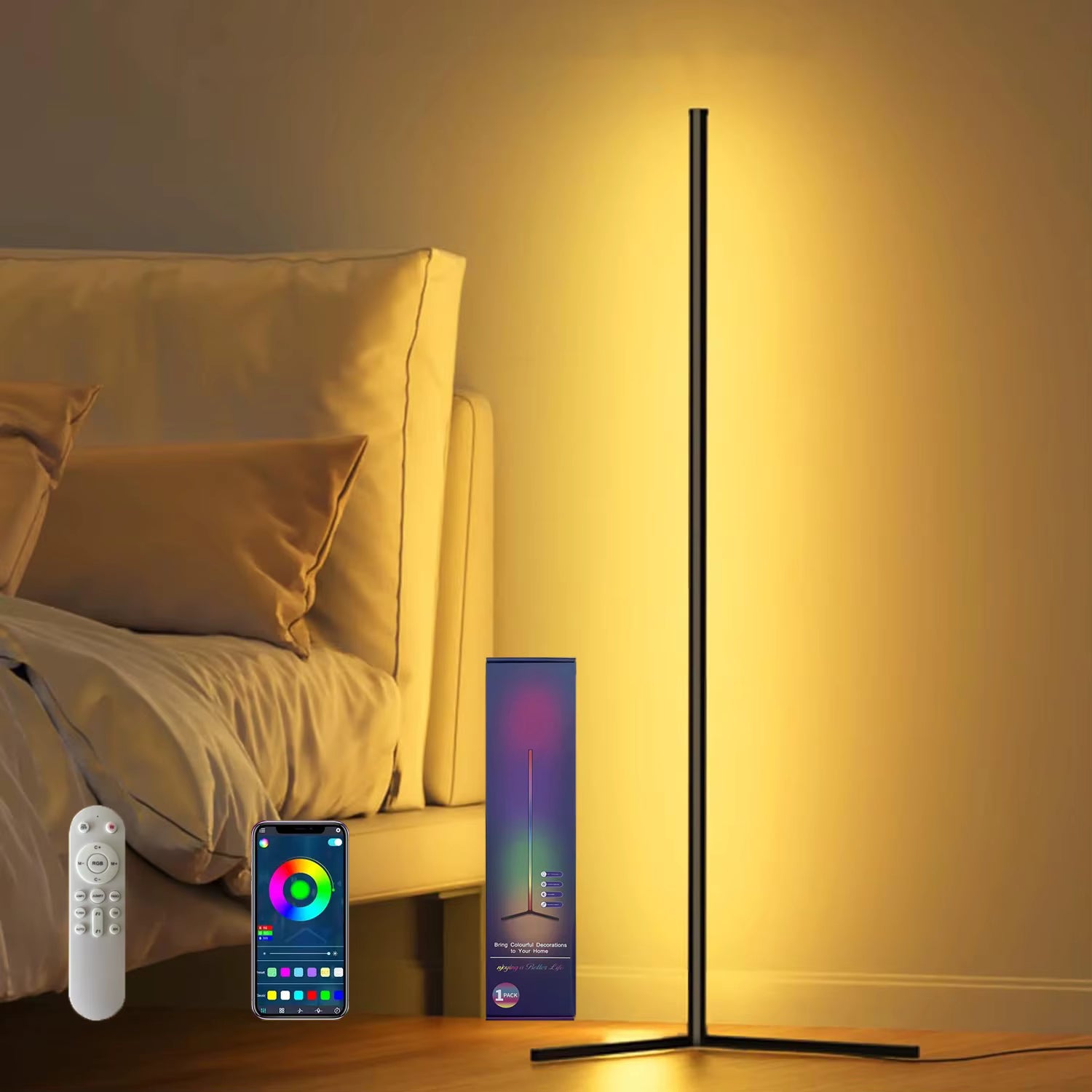 RGB LED Floor Lamp – Mood &amp; Music Lighting