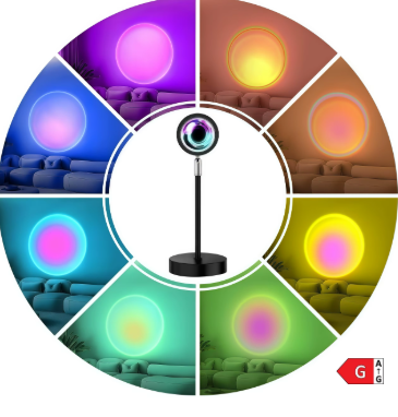 SunsetGlow™ LED Projector Lamp – 16 Colors with Remote Control