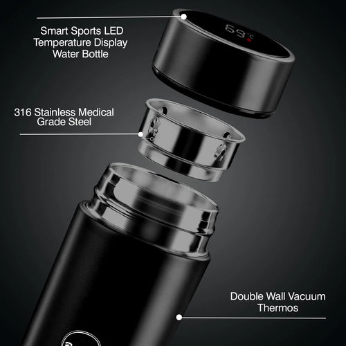 TempSmart™ LED Temperature Thermos Bottle – Stainless Steel Smart Flask