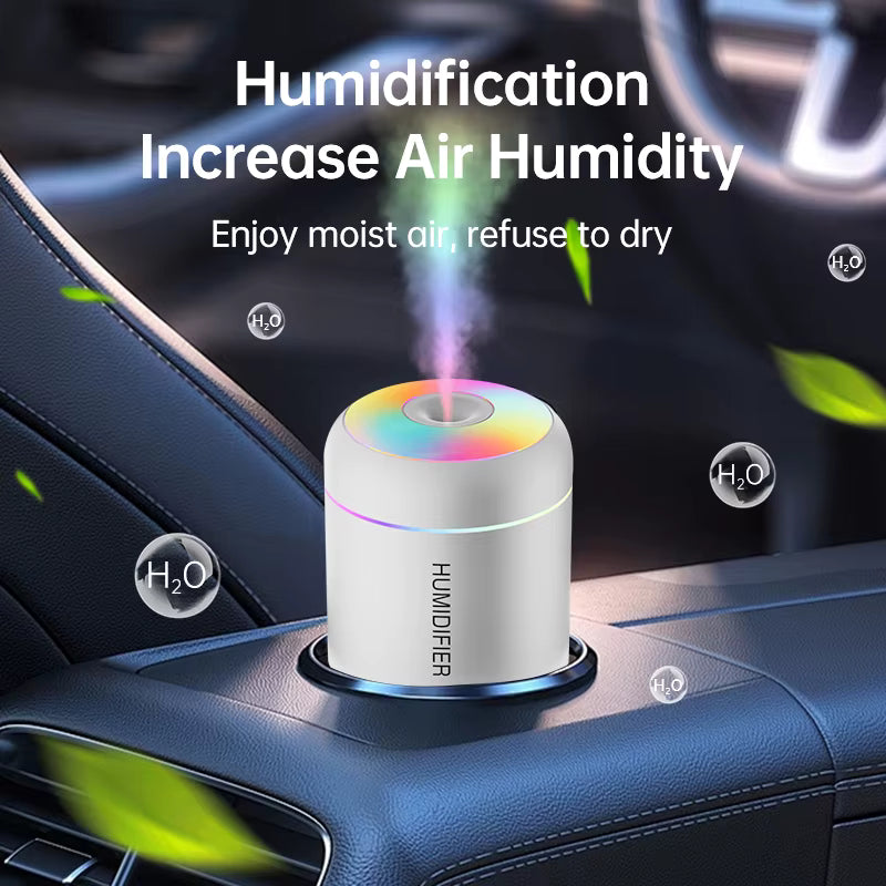 180ML Mini Humidifier & USB Aroma Diffuser with LED Light – Essential Oil Mist Maker for Home, Bedroom, Office & Car