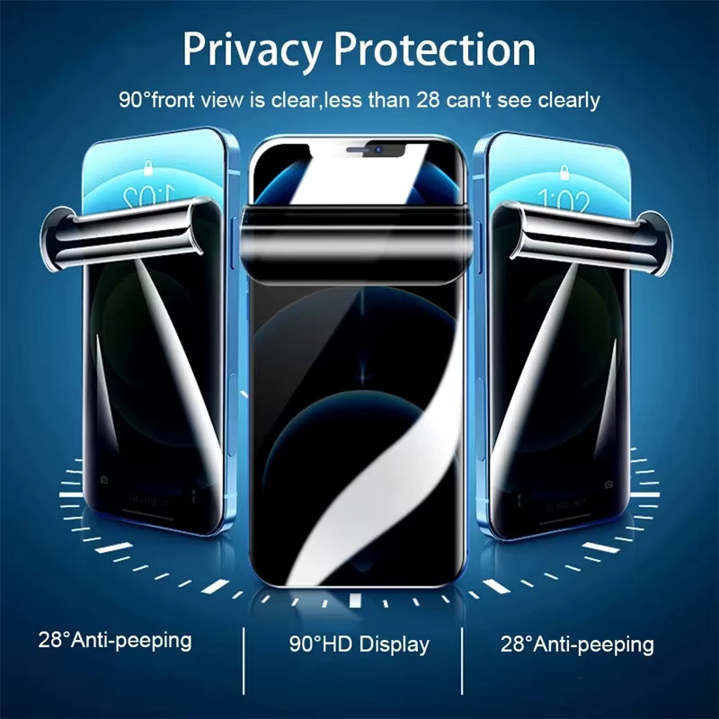 3-Pack Privacy Screen Protector voor iPhone – Anti-Spy Hydrogel Beschermfolie